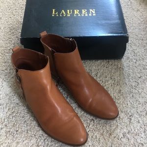 Ralph Lauren brown leather booties